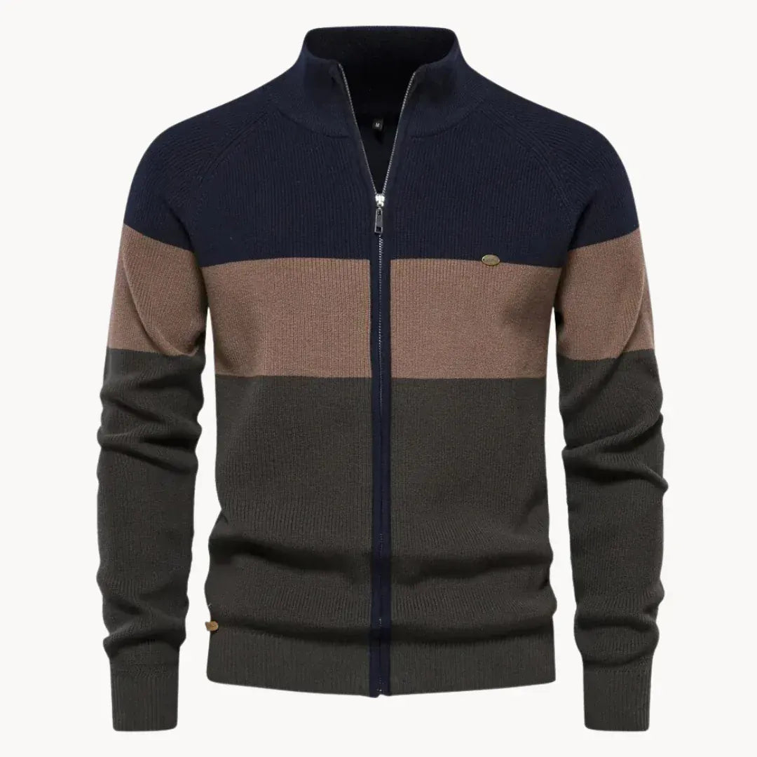 Colorblock Zip Cardigan