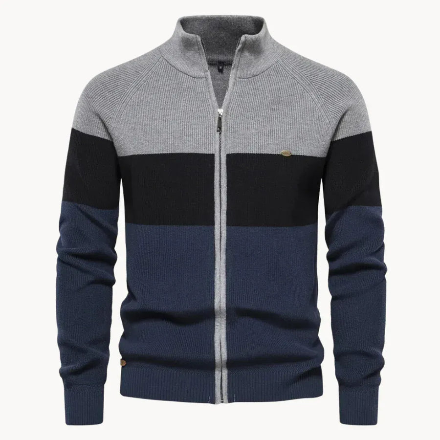 Colorblock Zip Cardigan