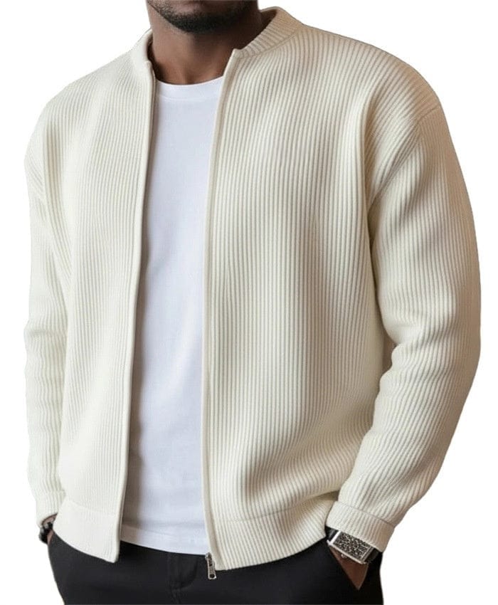 Ribbed Zip Cardigan