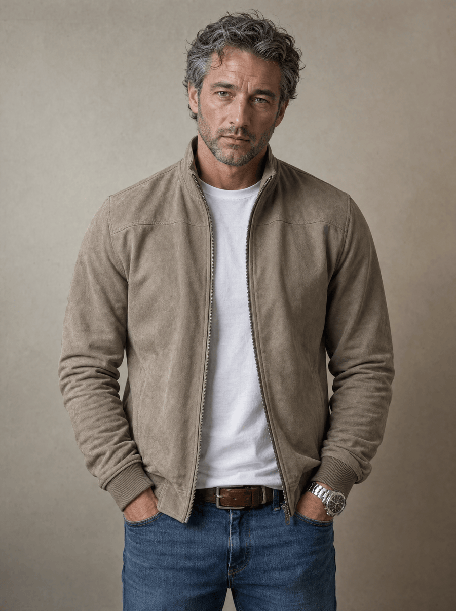 Suede Bomber Jacket
