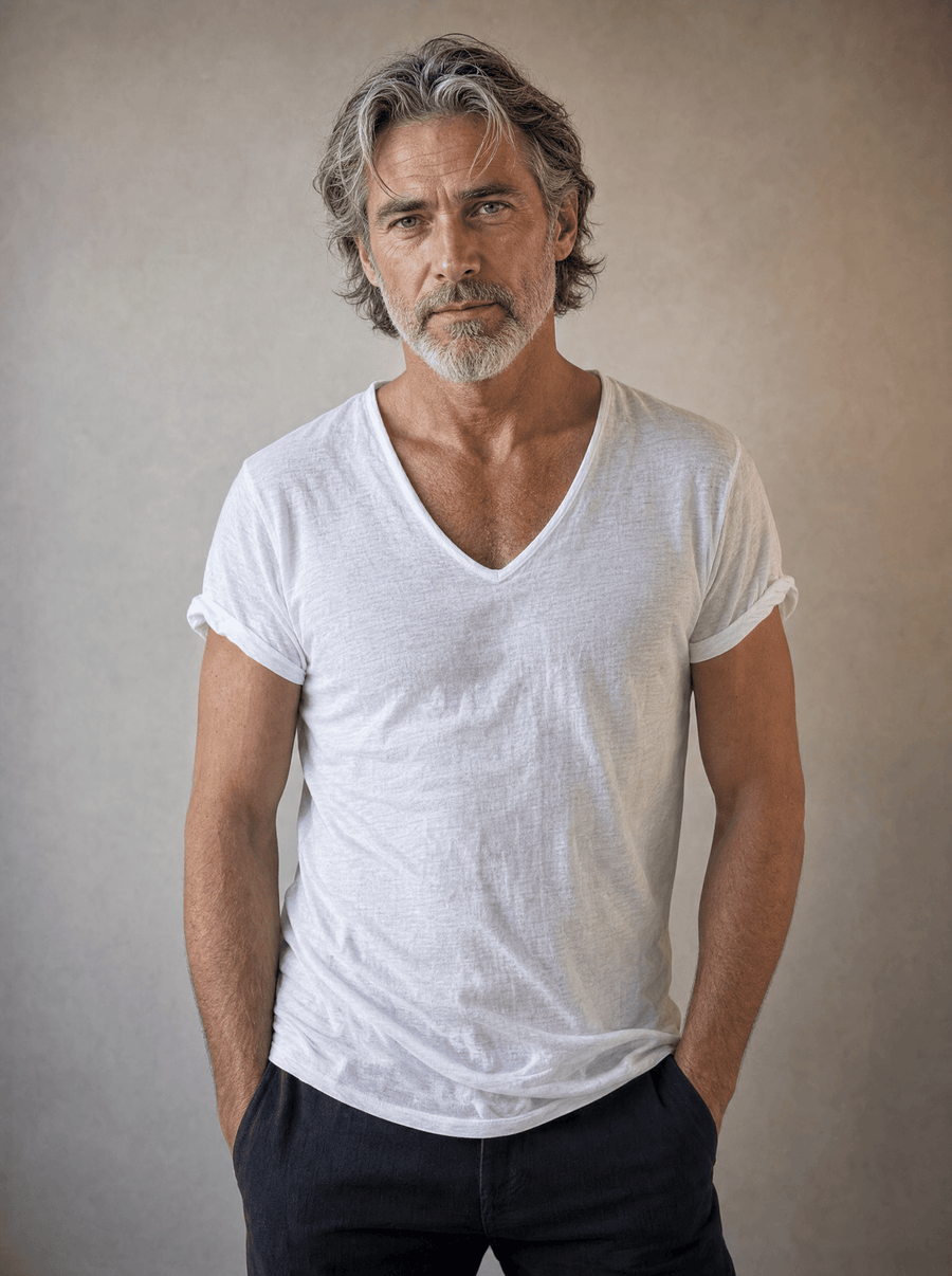 Slub-Cotton V-Neck