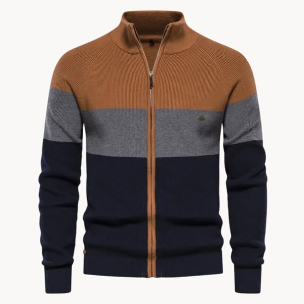 Colorblock Zip Cardigan